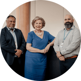 Dame Lesley with John Patolo and Mark Veale