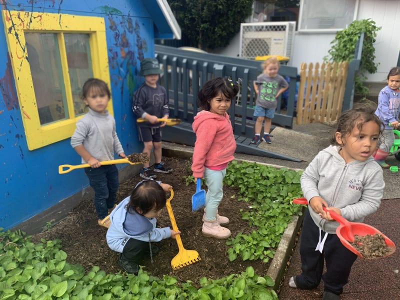 Young gardeners excited about the idea of a real garden